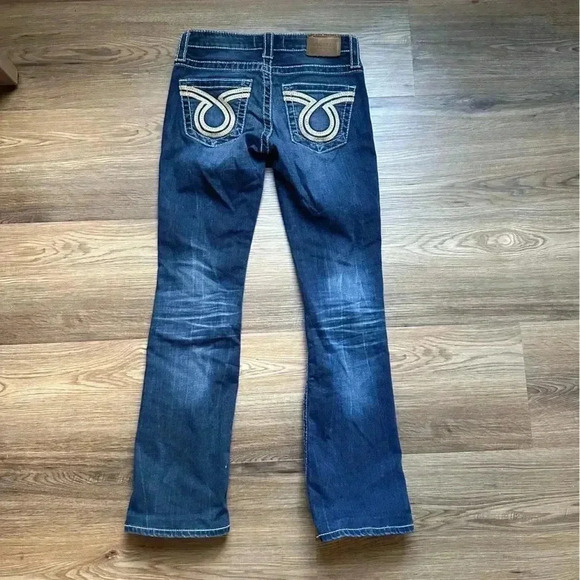 Big Star Liv Boot Cut Jeans Womens Size 24R Embroidered Low Rise Denim Stretch - Picture 4 of 9